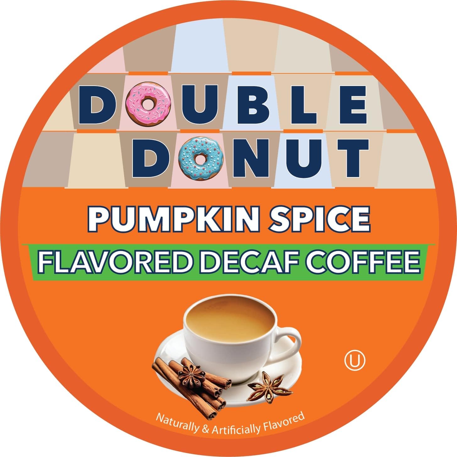 Double Donut Coffee Decaf Coffee Pods, Medium Roast Pumpkin Spice Flavored, Single Server coffee for Keurig K-Cup Machines, 200 Count