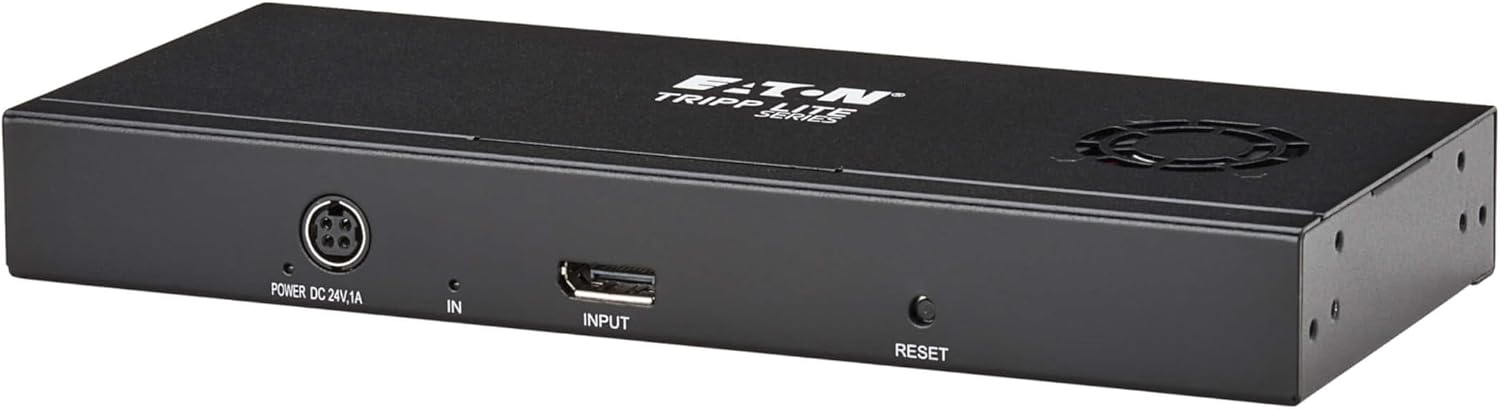 Tripp Lite Series 2-Port DisplayPort to HDMI Splitter + Extender Over Ethernet Cat6, Up to 8K@60Hz Video, 1 in 2 Out, DP 1.4, MST Hub, TAA Compliant, Plug-and-Play, 1-Year Warranty (B156E-002-H8K-K)