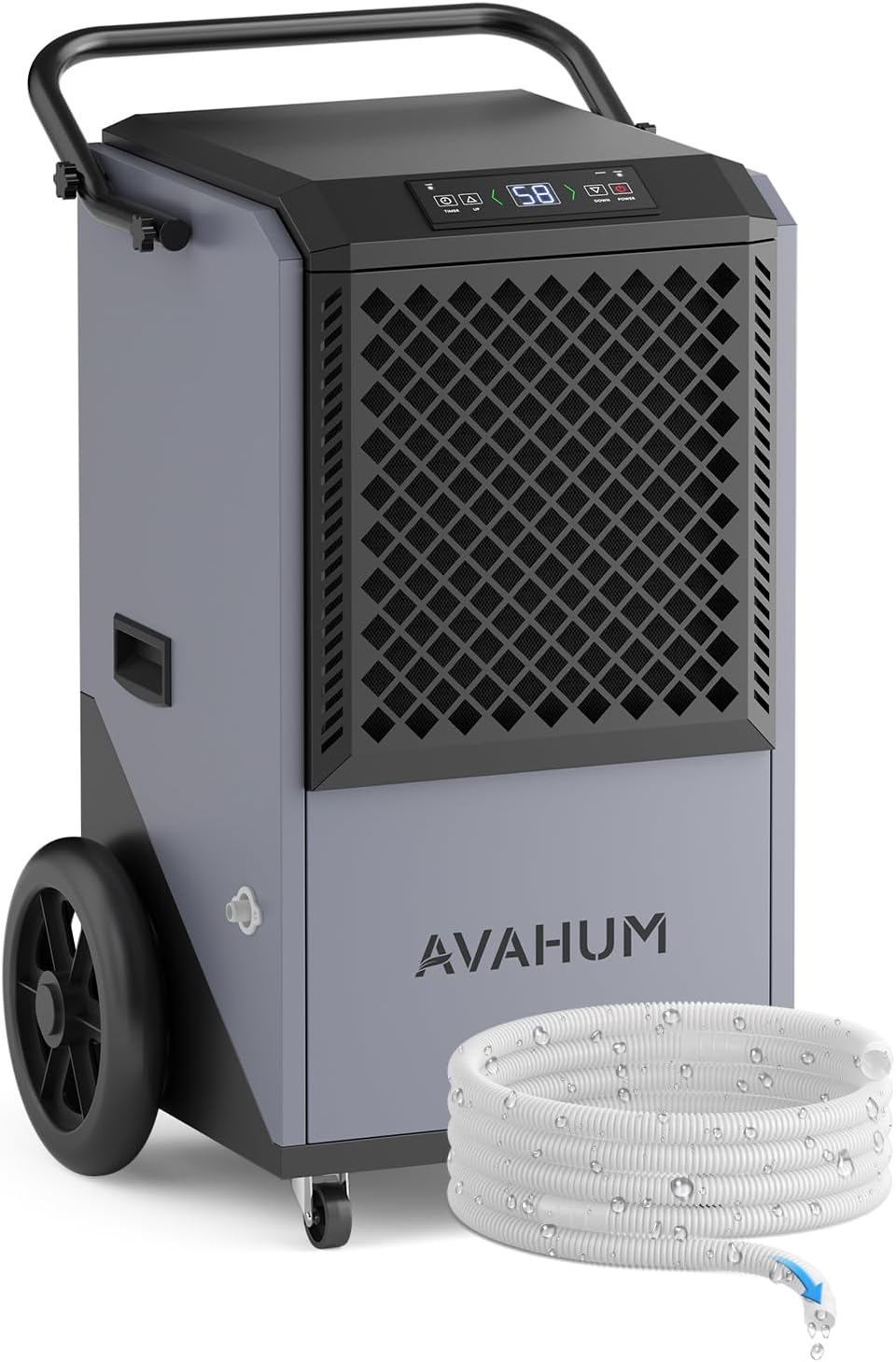 Commercial Dehumidifier,Grey Industrial Dehumidifier 320 Pint for 8,000 Sq.Ft Basement Warehouse Construction, Large Heavy Duty Commercial Grade Dehumidifiers with Drain Hose, Auto Defrost,Restart