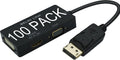 100 Pack DP to HDMI VGA DVI Adapter Displayport to HDMI 4K Adapter 3 in 1 Display Port to HDMI VGA DVI