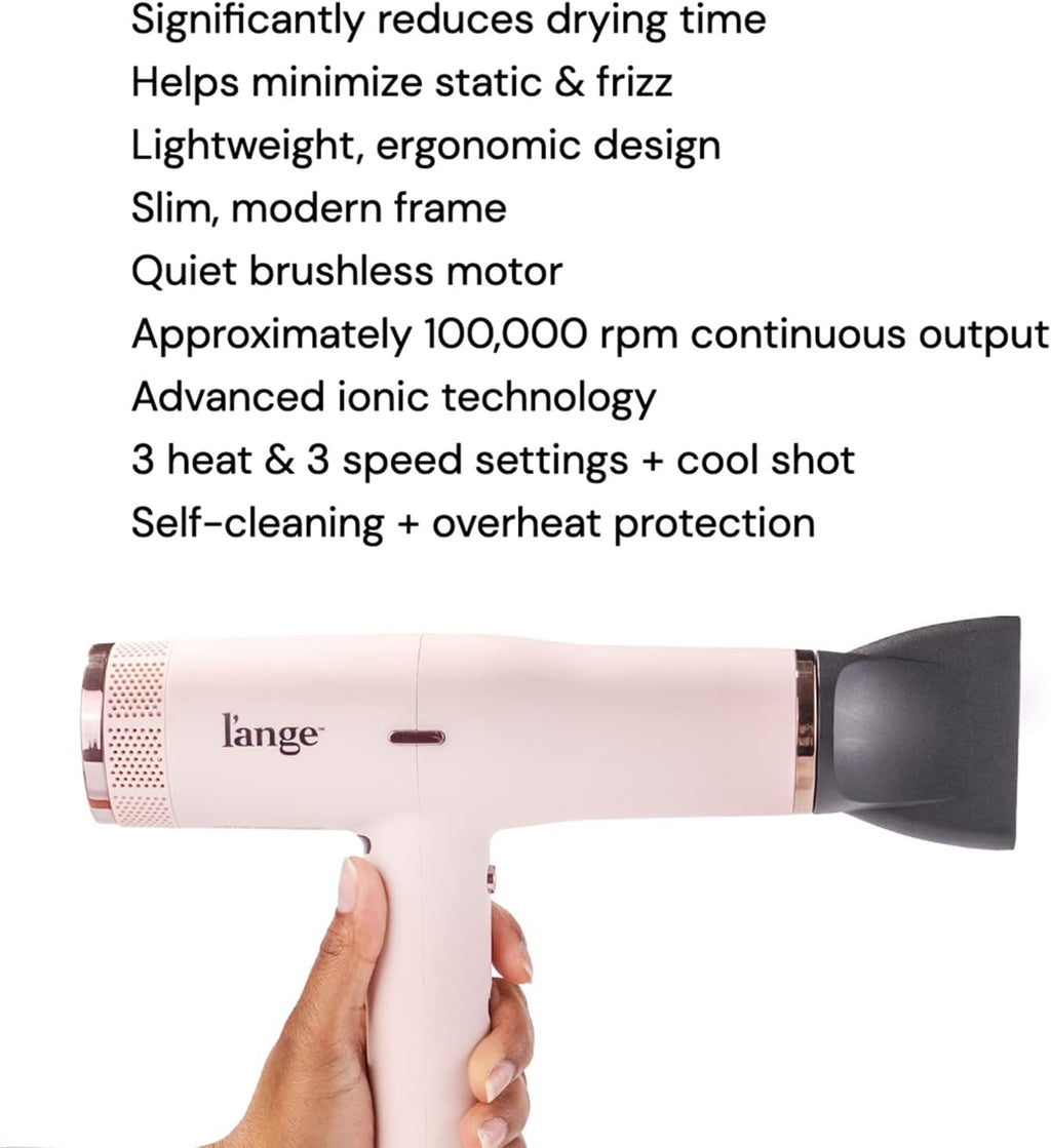 L'ANGE HAIR Le Styliste Hair Dryer | Quiet Brushless Blow Dryer with Diffuser | 1875 Watts for 4X Faster Drying | Hairdryer with 3 Heat & Speed Settings | Best Hair Dryers for Blowouts