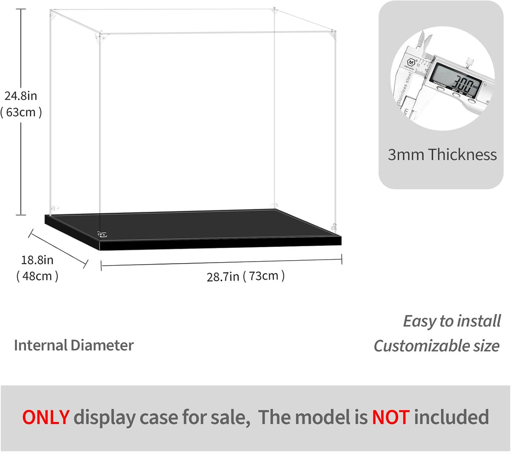 Display Case for Lego 71043 Hogwarts Castle, 28.7x18.9x24.8inches (73x48x63cm), Protect Your Collectibles from Dust with a Clear Showcase