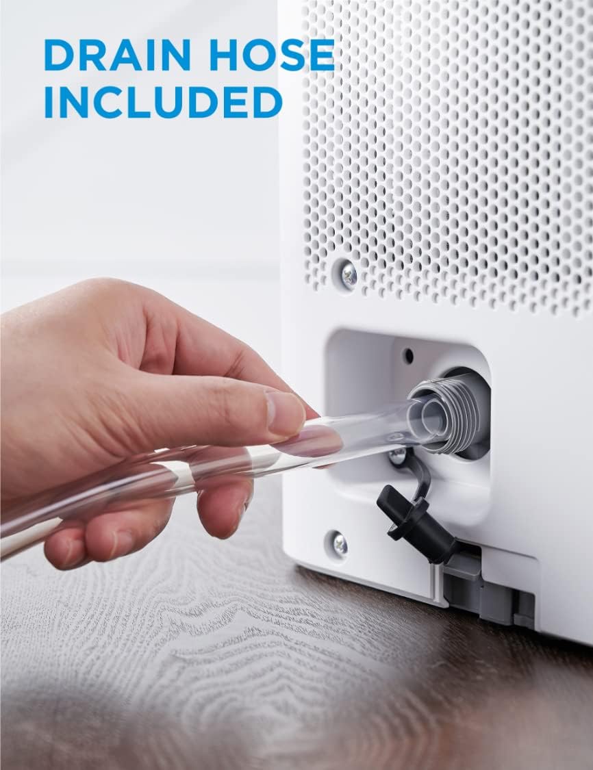 Midea Cube 35 Pint Dehumidifier for Basement and Rooms at Home for up to 3,500 Sq. Ft., Smart Control, Compatible with Alexa (White), Drain Hose Included