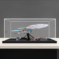 Dustproof Clear Acrylic Display Case,Designed for Lego 10356 Starship Model Collection Protection Acrylic Dustproof Display Box (Model Kit Not Included) (Black Base 3mm)
