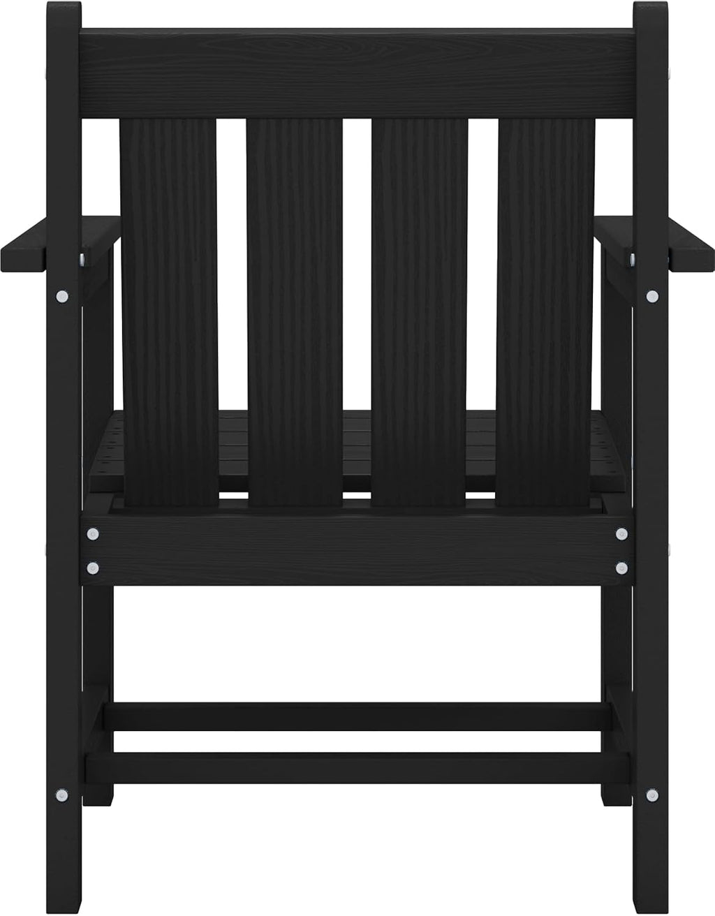 SEWRWALL 3 Pieces Patio Bistro Set, All Weather Adirondack Chair Set with Side Table, HDPE Material Outdoor Patio Furniture Set for Balcony, Porch, Garden, Backyard- Black