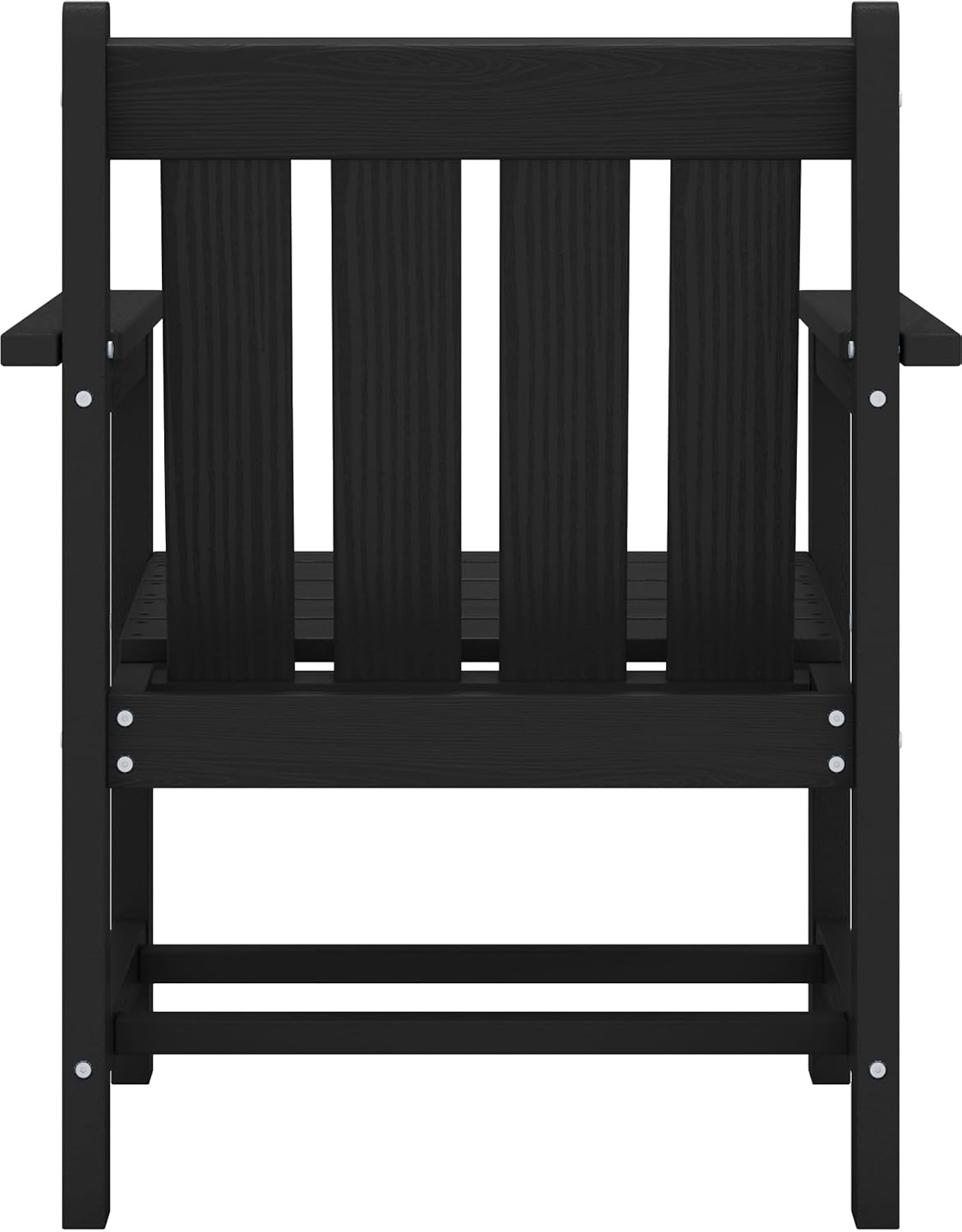 SEWRWALL 3 Pieces Patio Bistro Set, All Weather Adirondack Chair Set with Side Table, HDPE Material Outdoor Patio Furniture Set for Balcony, Porch, Garden, Backyard- Black