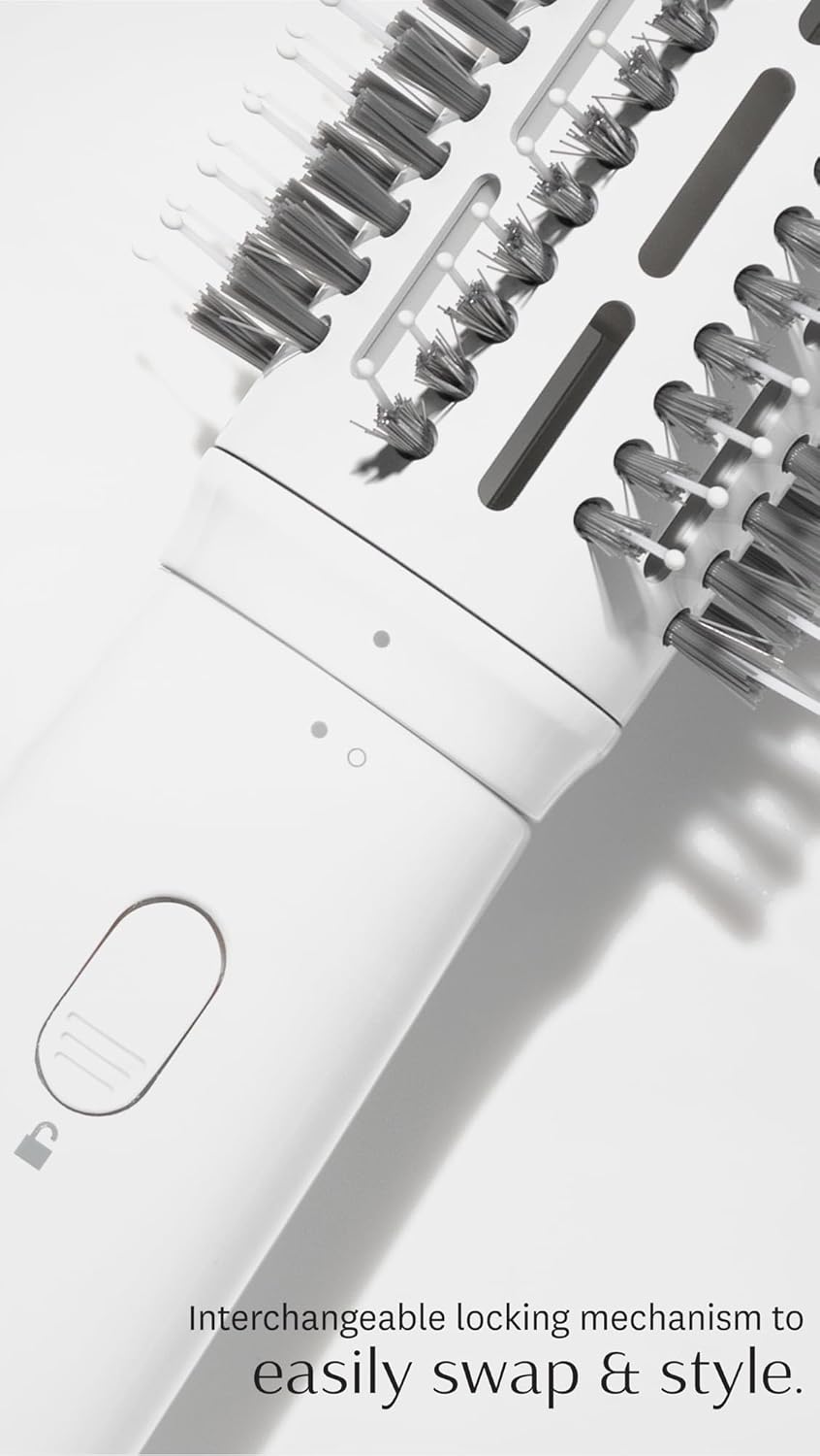'T3 AireBrush Duo Interchangeable Hot Air Blow Dry Brush with Two Attachments � Includes 15 Heat and Speed Combinations, T3 IonFlow Technology, Volume Booster Switch, Lock-in Cool Shot'