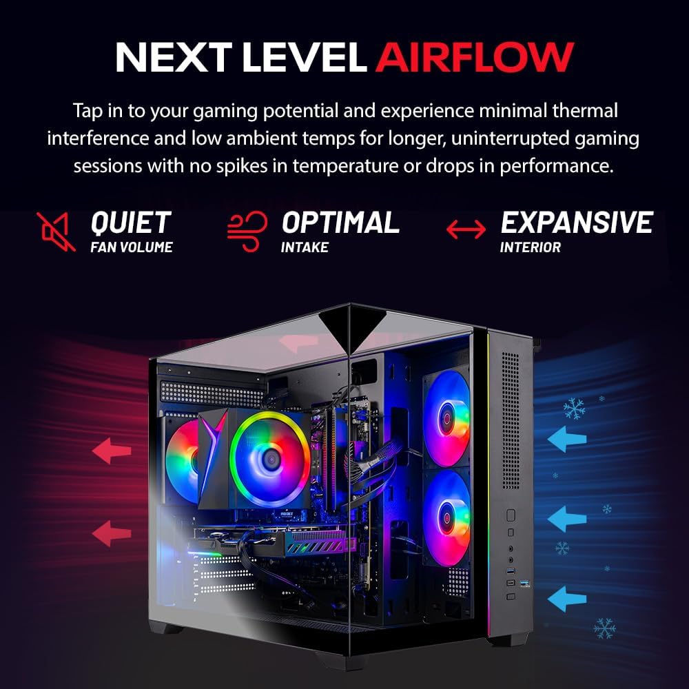 Skytech Gaming Crystal Gaming PC, AMD Ryzen 5 8400F 4.2GHz, AMD RX 9060 8GB VRAM, 1TB NVMe SSD, 16GB DDR5 RAM 5200, 650W Gold PSU, WI-FI 5, Windows 11, Desktop