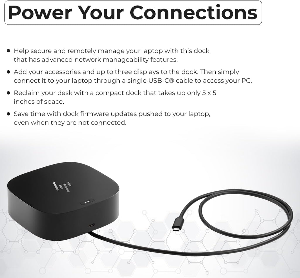 HP Docking Station for Laptop Dual Monitor and Charging Bundle - HP USB-C G5 Dock 5TW10AA / 5TW10UT / 5TW10AA#ABB with 120W Adapter, HDMI, DisplayPort, USB-C Cables & Microfiber Cleaning Cloth