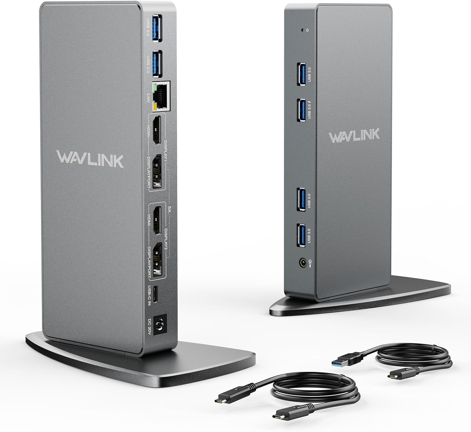 DisplayLink Docking Station Dual Monitor,WAVLINK 14-in-1 USB-C/A Laptop Dock with 2x5K HDMI,2x5K DP,1000Mbps Ethernet,6 USB 3.0,Audio&Mic,for New MacBook Neo M1/M2/Intel,Dell,HP,Surface Pro