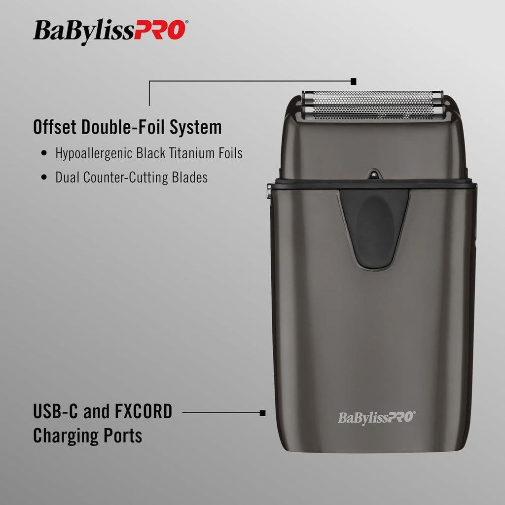 BaBylissPRO UVFOIL UV-Disinfecting Metal Double-Foil Shavers for men