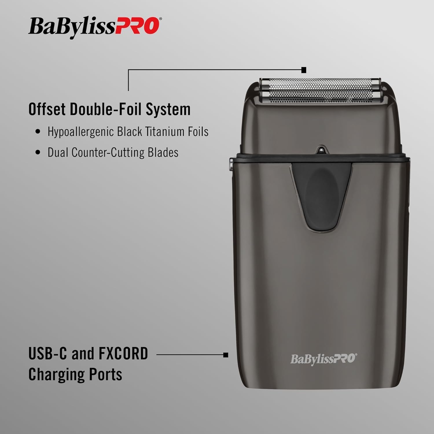 BaBylissPRO UVFOIL UV-Disinfecting Metal Double-Foil Shavers for men