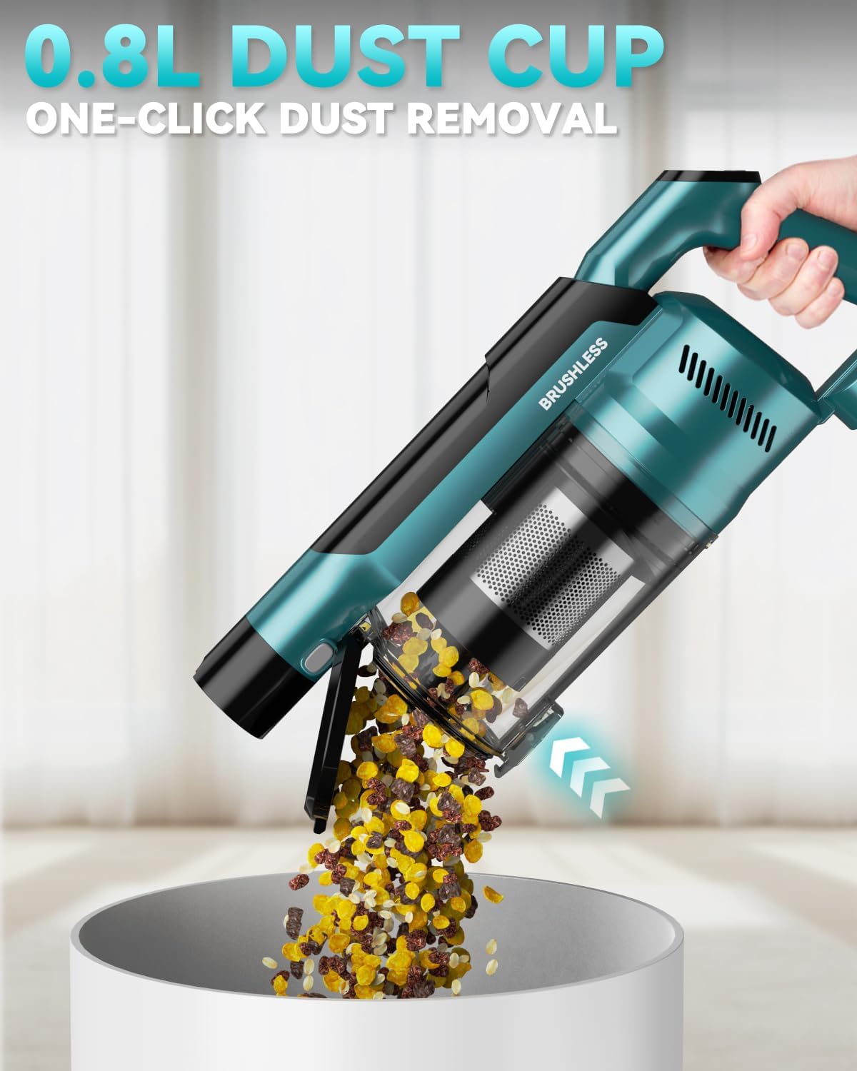 350W Cordless Vacuum Cleaner for Makita Battery, 35kPa Brushless Lightweight Stick Vacuum with 3 Mode Suction, 6 in 1 Stick Vacuum Cleaner with HEPA for Floor, Carpet, Car (Battery Not Included)