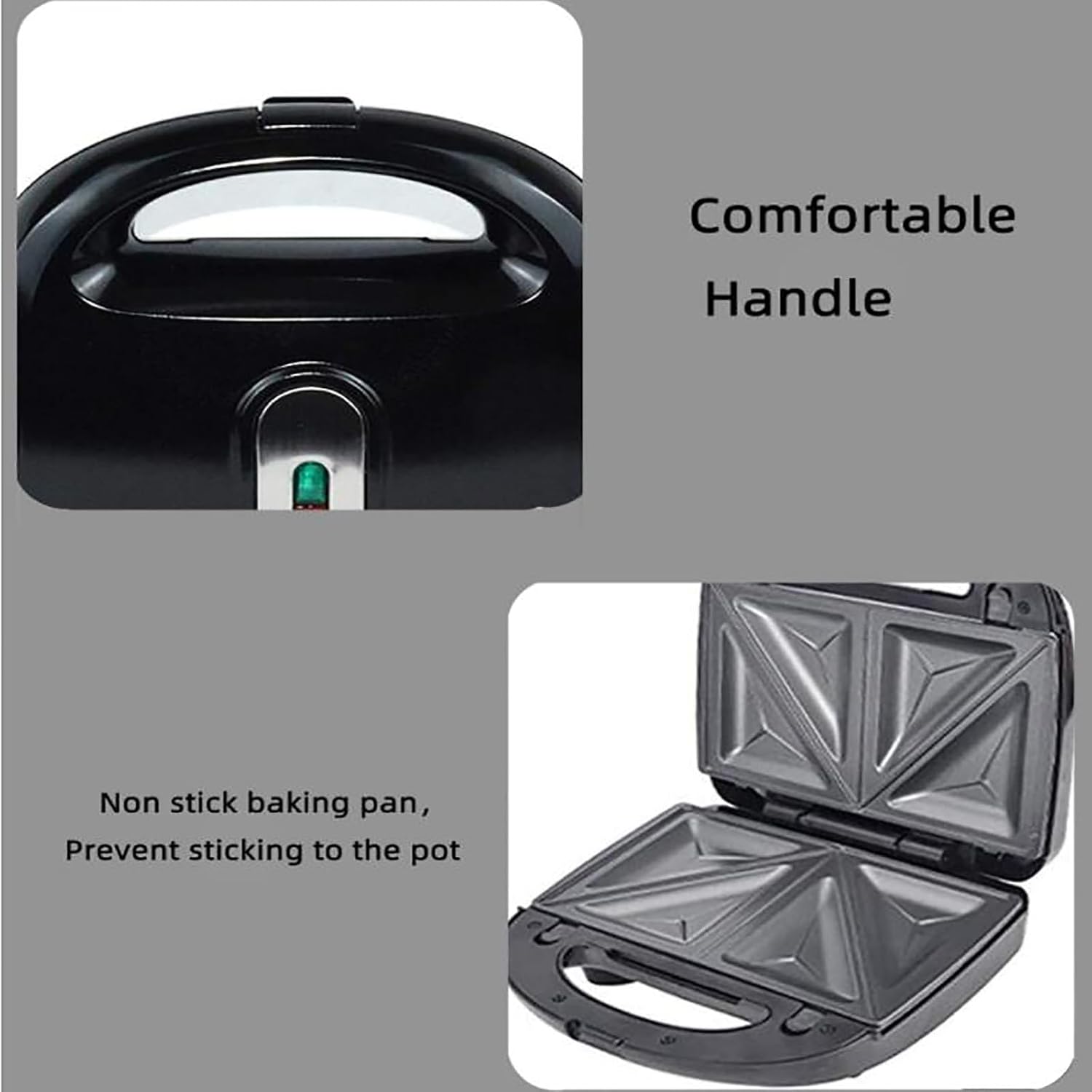 6 in 1 Indoor Grill, Panini Press Grill Sandwich Maker with Cool Touch Handle, Electric Contact Grill and Griddle with Removable Nonstick Grill Plates for Cheese Steak, Stainless Steel