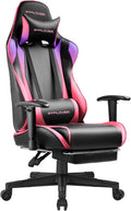 GTPLAYER Gaming Chair with Footrest, Ergonomic Computer Game Desk Chair, Reclining Game Chair Seat Height Adjustment, Swivel Rocker with Headrest and Lumbar (Colorful)