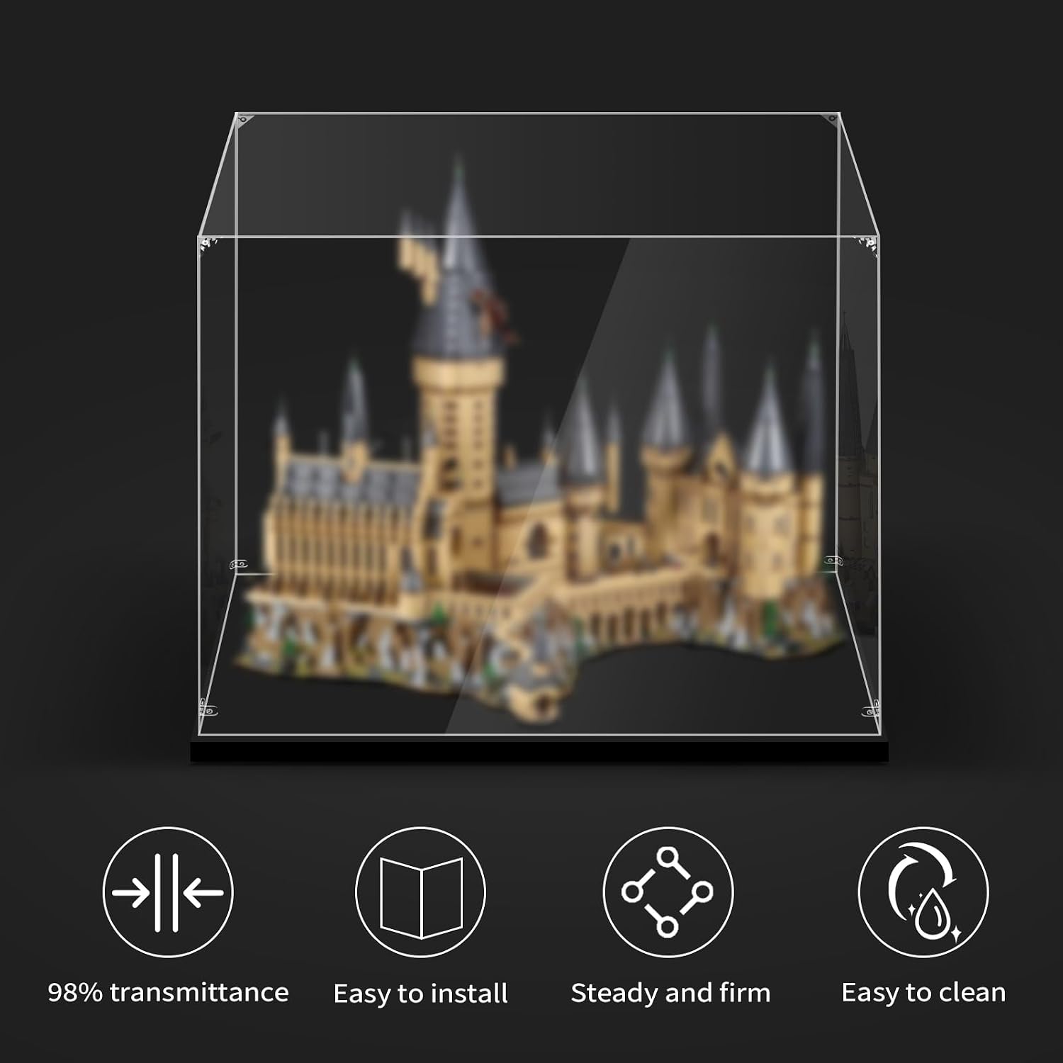 Display Case for Lego 71043 Hogwarts Castle, 28.7x18.9x24.8inches (73x48x63cm), Protect Your Collectibles from Dust with a Clear Showcase