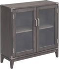 Leick Home 24010 Beckett Cabinet, for Living, Foyer, Entry Way, Dining Room, Bedroom, Anthracite/Pewter, Grey, Small