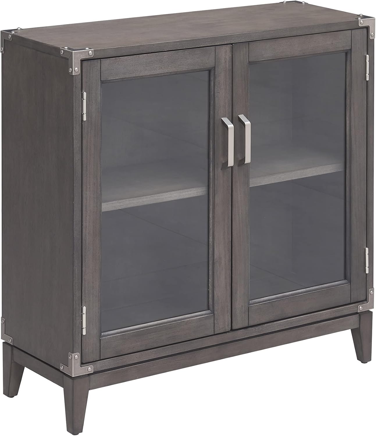 Leick Home 24010 Beckett Cabinet, for Living, Foyer, Entry Way, Dining Room, Bedroom, Anthracite/Pewter, Grey, Small