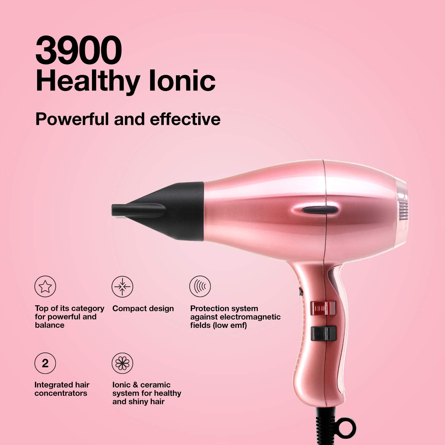 Elchim 3900 Healthy Ionic Hair Dryer, Venetian Rose Gold