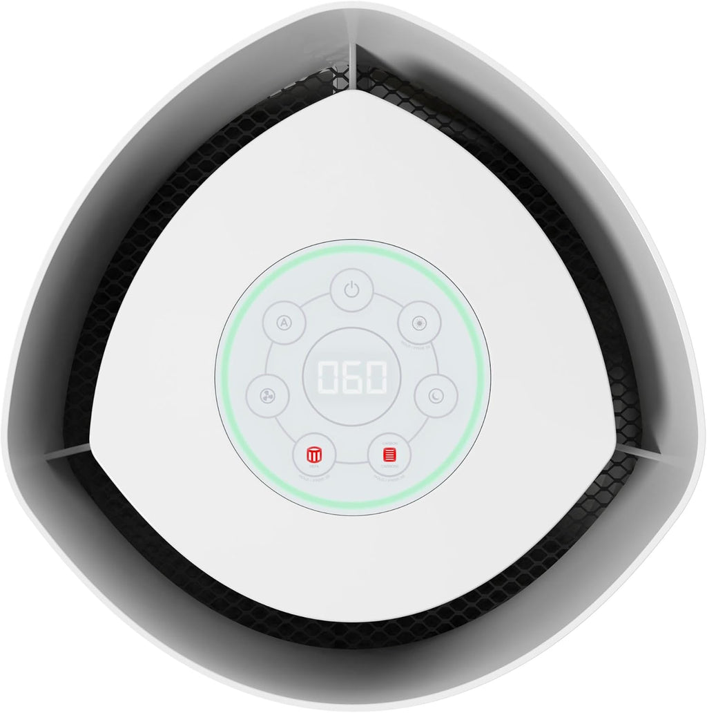 GermGuardian AirSafe+ XL Air Purifier for Home, 360° True HEPA Filter, UV-C Light, Air Quality Monitor, For Large Rooms Up to 1680 Sq Ft, Removes Smoke, Dust & Pet Dander, Gray/White, AC3200