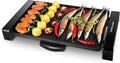 Electric BBQ Grill Indoor Electric Grill Multifunction Healthy Home Smokeless Non-Stick Barbecue Grilled Bakingpan Large Capacity Multi-Function Pot 1800W,Electric Teppanyaki for Camping, Fryi