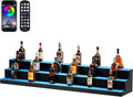 VEVOR LED Lighted Liquor Bottle Display Shelf, 3 Tiers 60 Inches, Supports USB, Illuminated Home Bar Shelf with RF Remote & App Control 7 Static Colors 1-4 H Timing, Acrylic Light Shelf