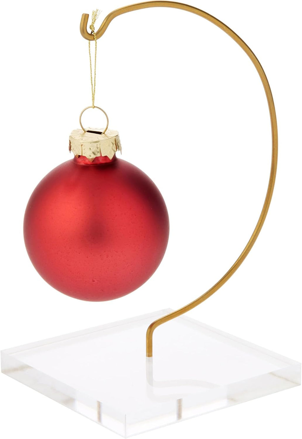 Plymor Wire Ornament Hanger Display with 3' Clear Acrylic Thick Square Base, 5.5' H (12 Pack)