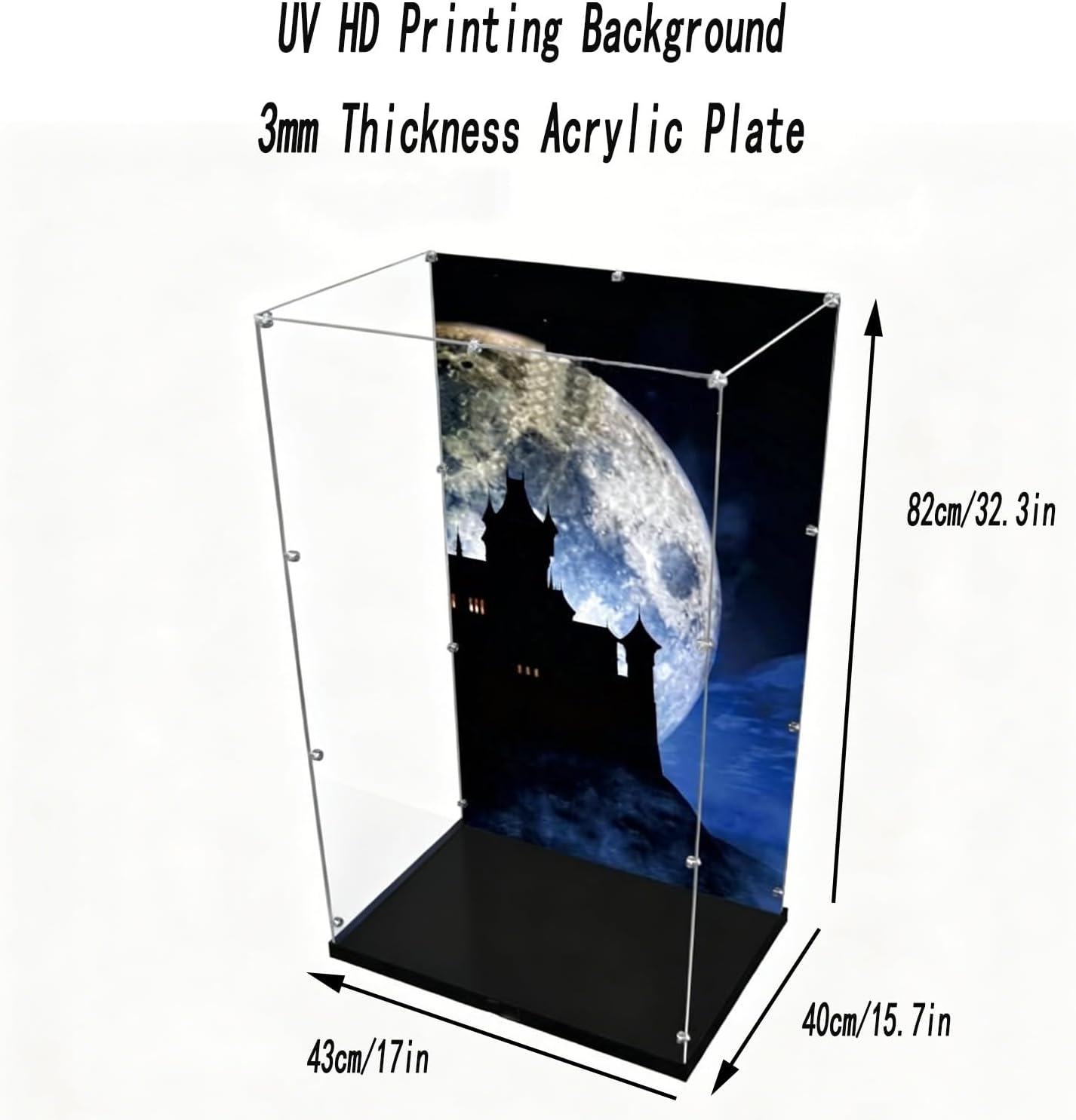 WICUS 3mm Acrylic Display Case for Lego 76417 Dustproof Clear Display Box(NOT Included The Model)