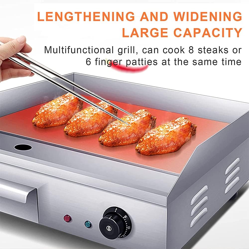 Electric Iron Plate Burning Machine, Table Iron Plate Grill, with Oil Leak Hole and Removable Oil Drawer, Used for Kitchen Business