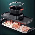 Electric BBQ Grill Indoor Indoor Electric Barbecue Hot Pot Grill Smokeless Bakeware Grilled Hot Pot Large Non-stick Barbecue Machine Kebab Grill Korean