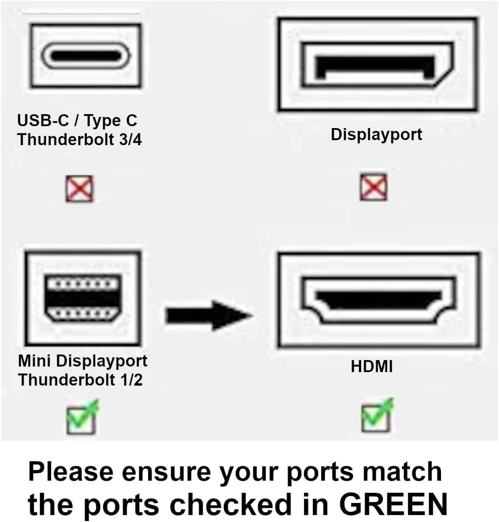Kyper USKyper-2788 (100 Pack) 4K Mini DisplayPort to HDMI Adapter 4K@30Hz Mini DP MDP Thunderbolt 1/2 Compatible with MacBook Pro 2010-15/Air 2008-17 Surface Pro 1-6 Dell XPS 13 15 ThinkPad T + More