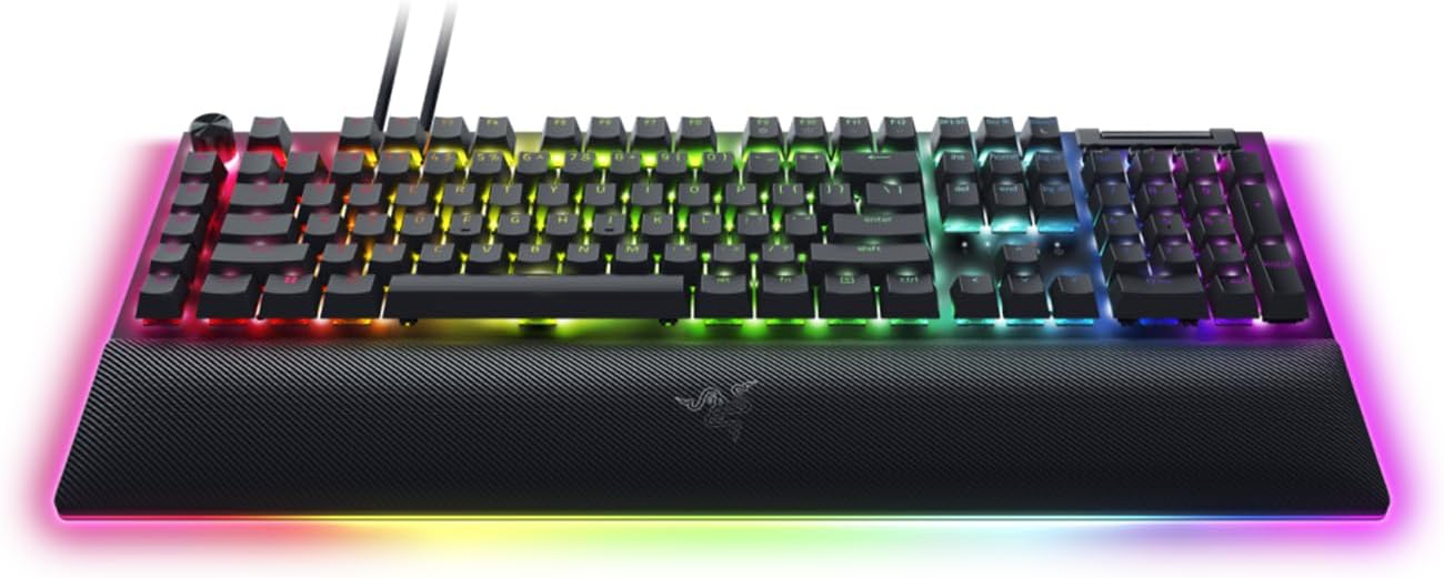 Razer BlackWidow V4 Pro Wired Mechanical Gaming Keyboard: Orange Switches Tactile & Quiet - Doubleshot ABS Keycaps - Command Dial - Chroma RGB - Magnetic Wrist Rest - Snap Tap