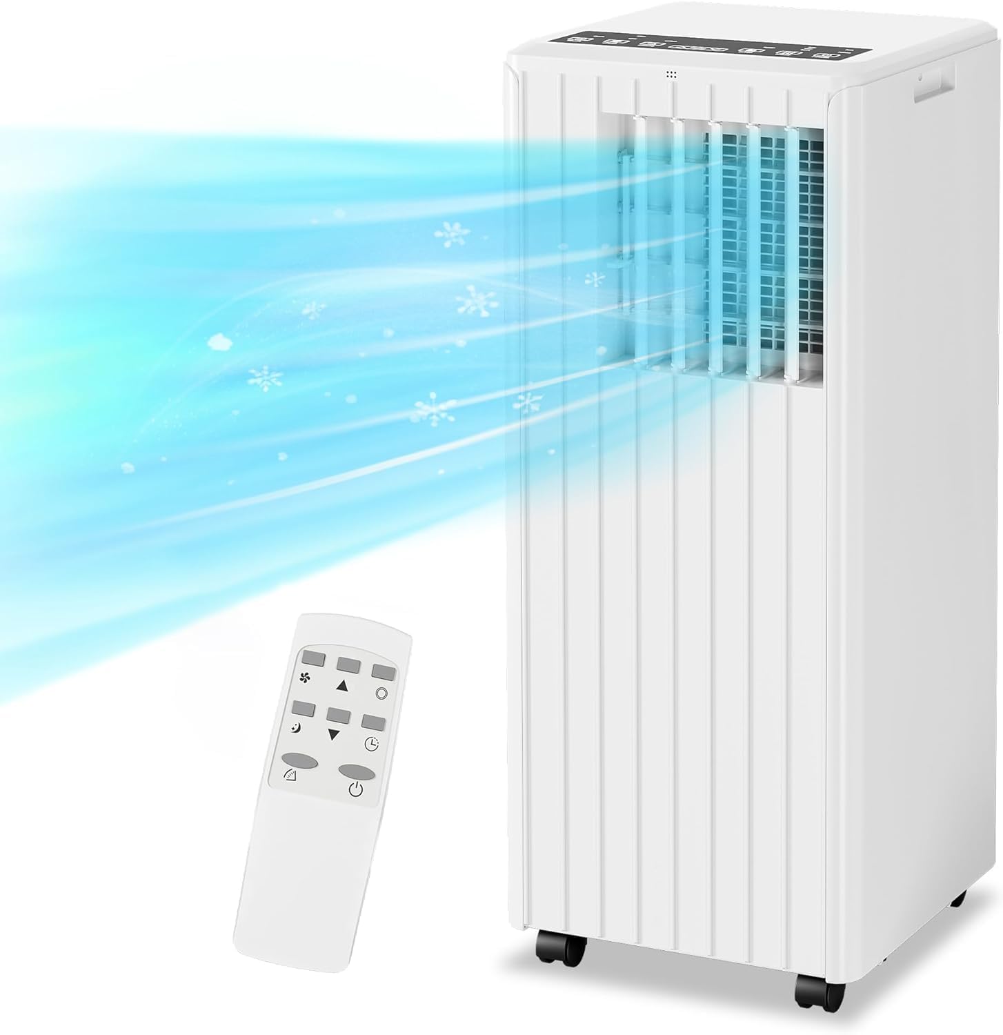 8,000 BTU Portable Air Conditioner, 3-1 AC Unit with Dehumidifier, Fan, Sleep Modes for Rooms Up to 350 Sq, Quiet Portable Cooling AC with Remote Control & 24H Timer for Bedroom, Apartments