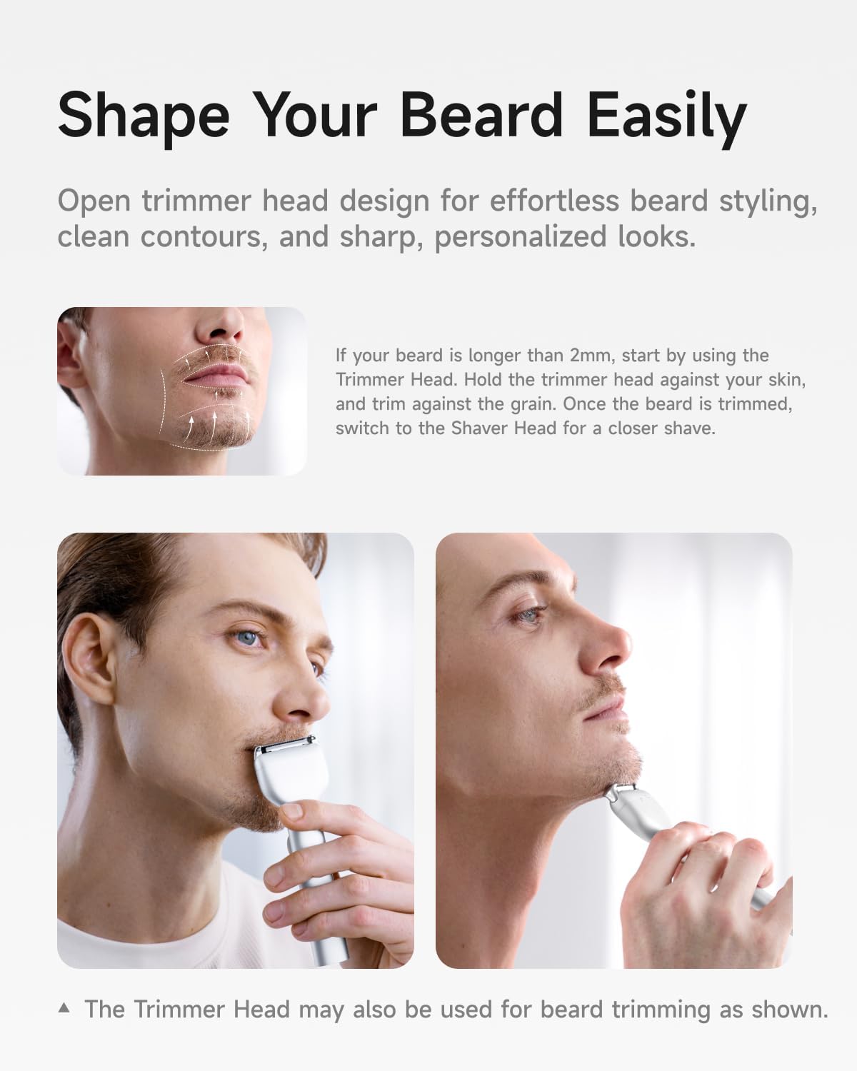 Laifen T1 Pro 1-Blade Electric Shaver, High-Speed 12,000 Cuts/Min, Long Hair Trimmer with 3 Guards, for Sparse Beard & Daily Styling, Wet & Dry, IPX7 Waterproof (Aluminum Alloy)