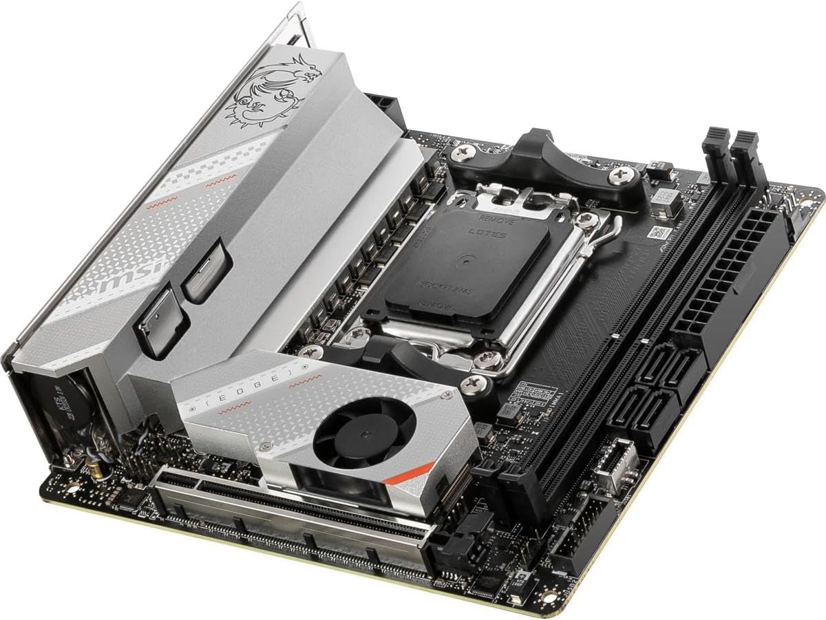 MSI MPG B650I Edge WiFi Gaming Motherboard (AMD Ryzen 9000/8000/7000 Series Processors, AM5, DDR5, PCIe 4.0, M.2, SATA 6Gb/s, USB 3.2 Gen 2, HDMI, Wi-Fi 6E, Bluetooth 5.3, 2.5Gbps LAN, Mini-ITX)