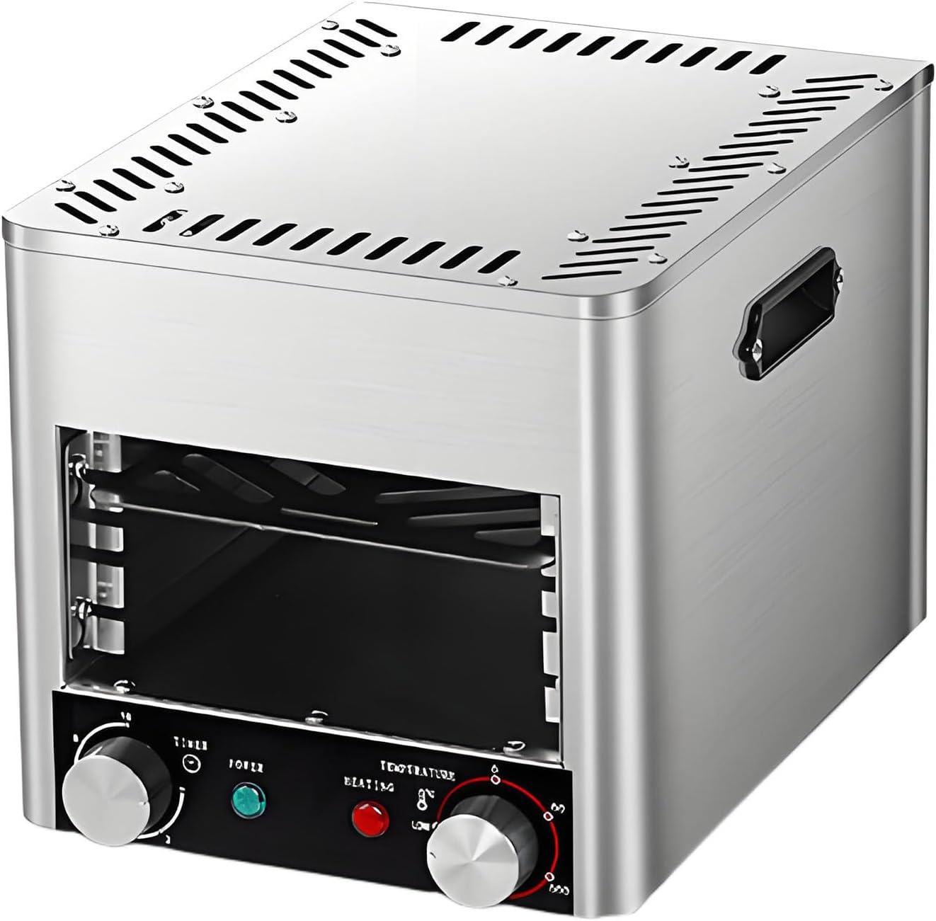 1700W Electric Steak Broiler, Indoor Smokeless Electric Grill, 1472°F Stainless Steel Steak Cooker with 10-Tier Adjustable Rack, for BBQ Beef Chicken Vegetables 4GrillingSlots
