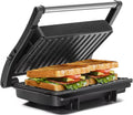 1000W Sandwich Maker, with Ceramic Non-stick Plates, Opens 180 Degrees for Any Size Food, 3-in-1 Sandwich Press Electric Grill, Drip Spout & Locking Lid, for Toasted Cheese Snacks, Quick Breakfast