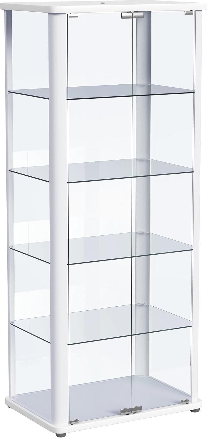 Coaster Home Furnishings Aero 5-Shelf Display Curio Cabinet with LED Lighting White 950399