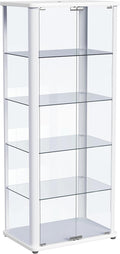 Coaster Home Furnishings Aero 5-Shelf Display Curio Cabinet with LED Lighting White 950399