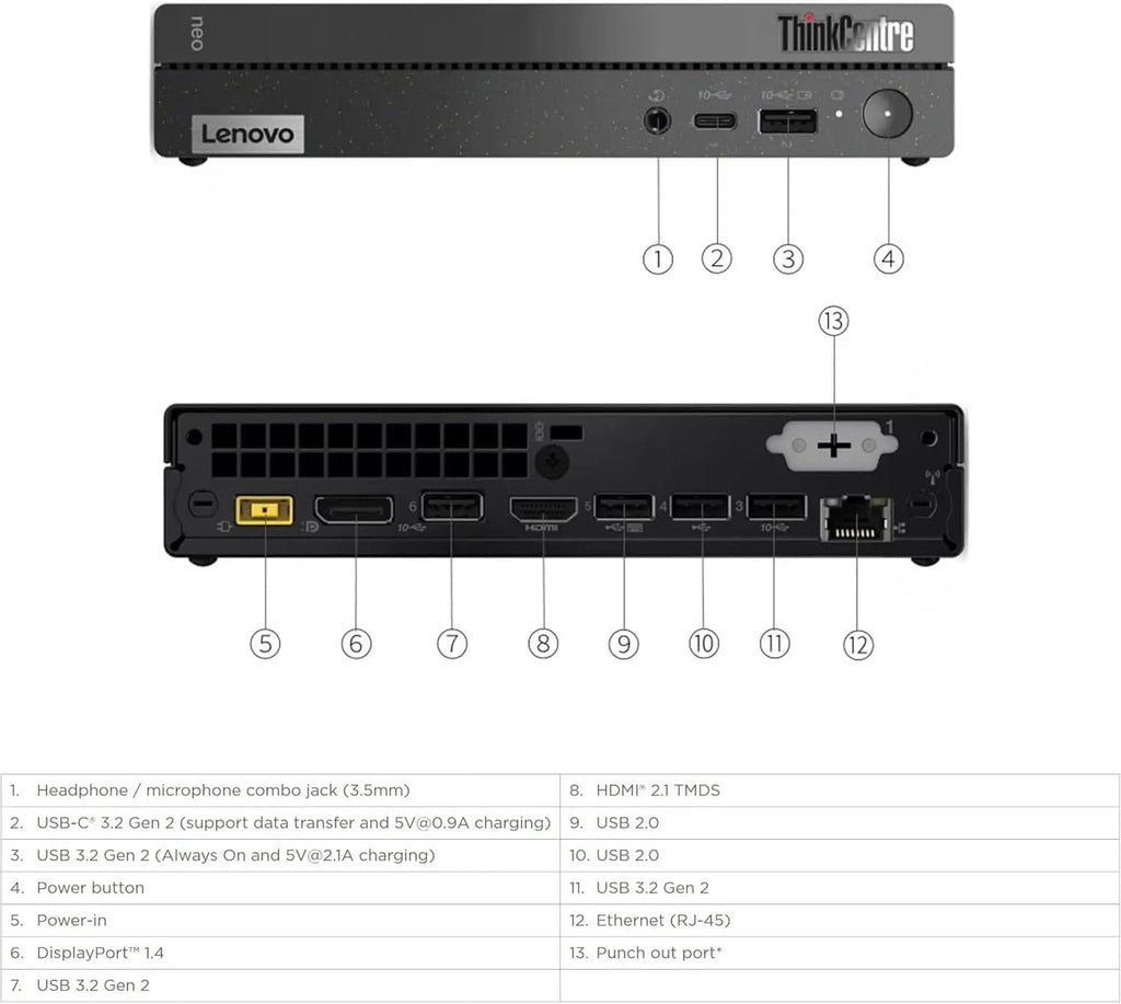 Lenovo ThinkCentre Neo 50q Gen4 Chromebox Mini PC | 12th Gen Intel 6-Core CPU (up to 4.4GHz) | 8GB DDR4 RAM, 128GB SSD, WiFi 6 | Built for School and Work, Game Apps Not Supported | Chrome OS Flex