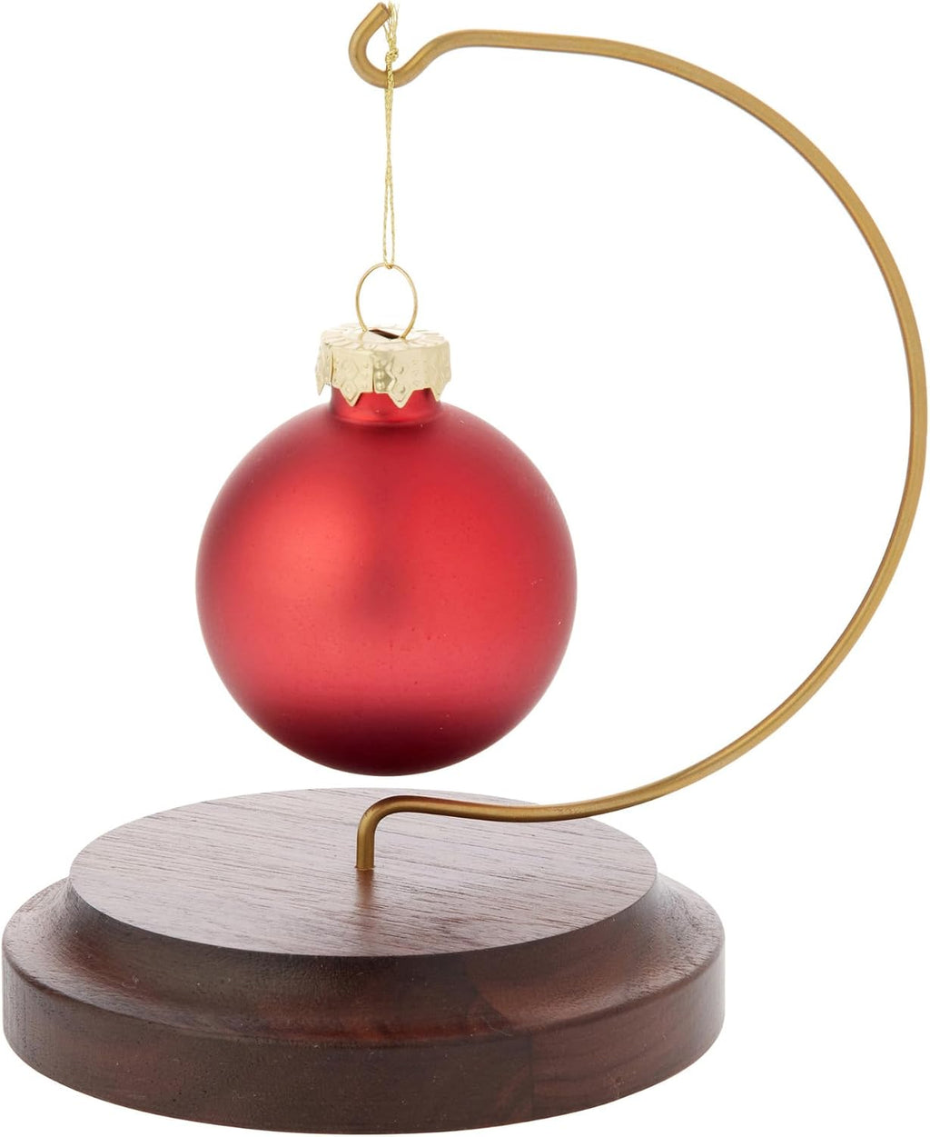 Plymor Wire Ornament Hanger Display with 3.75' Round Walnut Wood Base, 5.5' H (12 Pack)