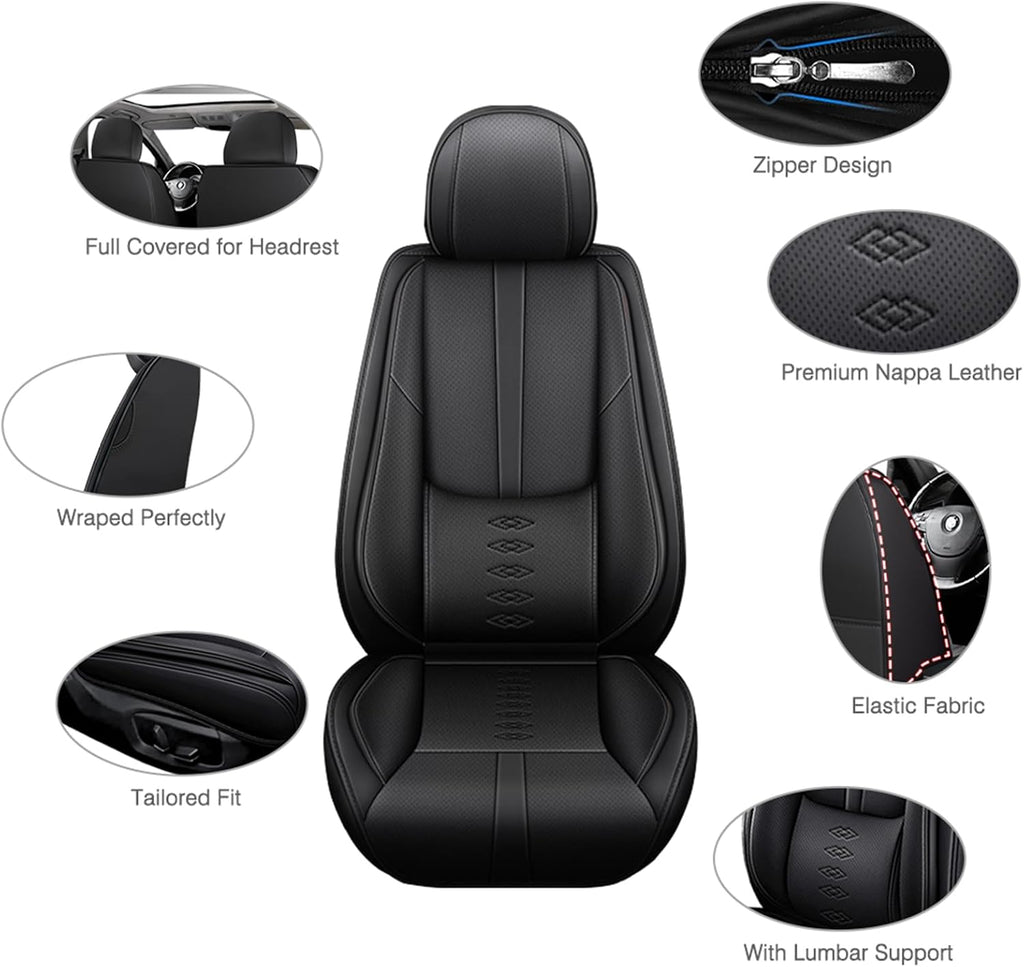 Leather Seat Covers for Lexus LS 460 2007-2017,Premium Car Seat Covers Full Set,Waterproof Car Seat Protectors with Airbag,Comfort Interior Cover Seats for Cars(Black)