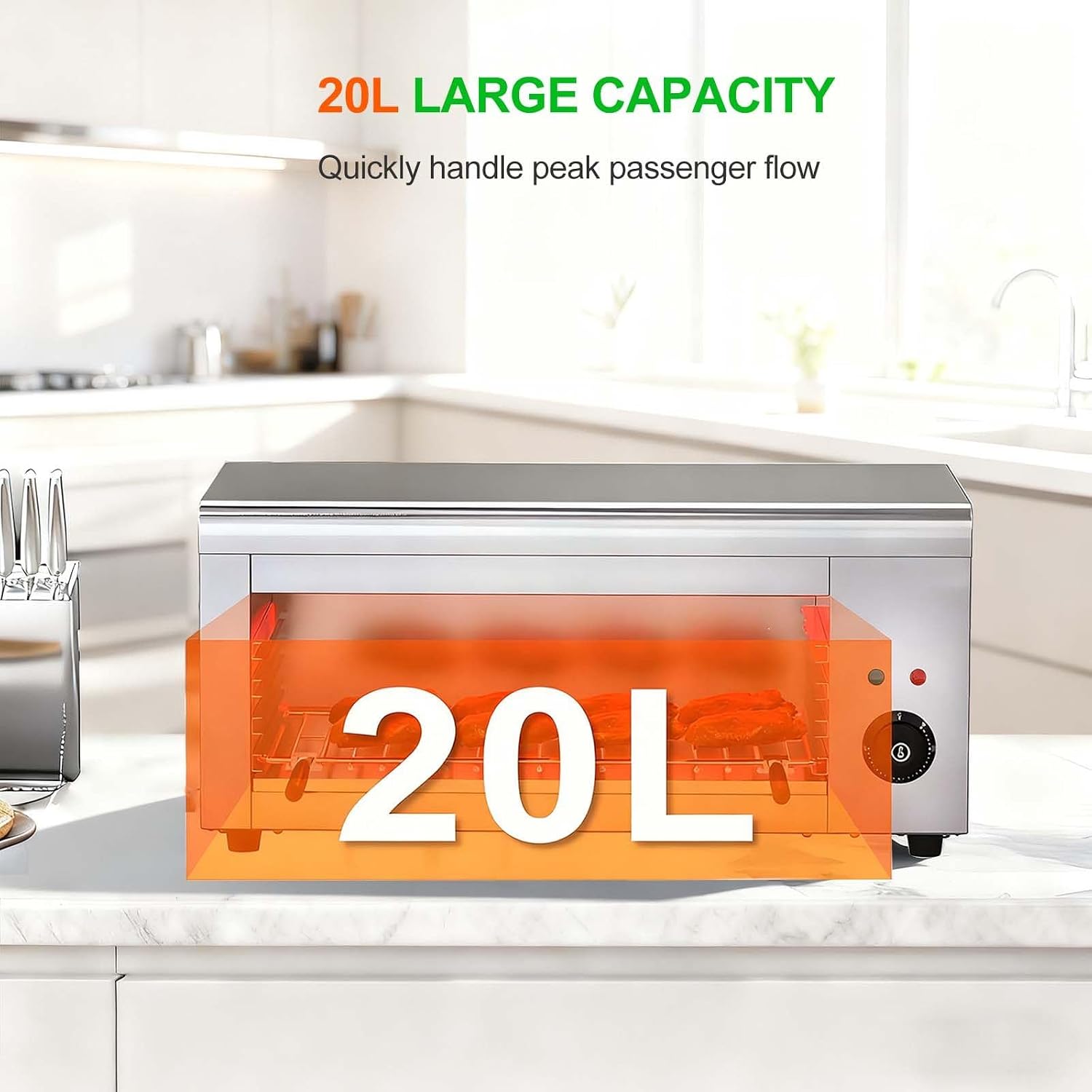 2000W Stainless Steel Electric Grill & Salamander Broiler, Wall Mount/Tabletop, 24'x11.8'x11', Removable Oil Tray, Adjustable Temp 50-300°C for Perfect Steaks & Sandwiches