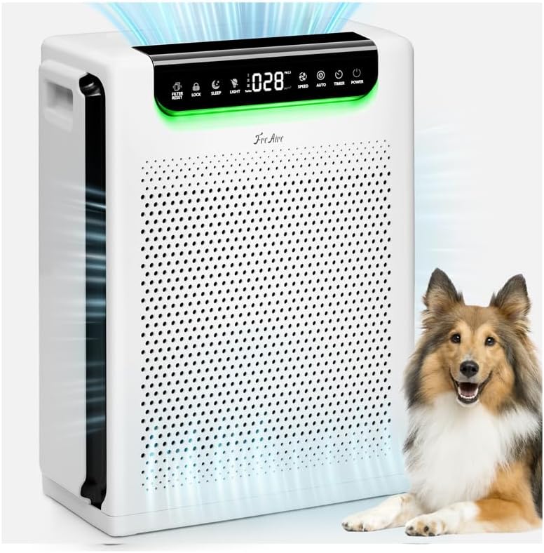 Air Purifiers for Home Large Room, Cover Up to 2600 Ft² with Washable Filters, Powerful Turbo Mode, HAP607, Pure white