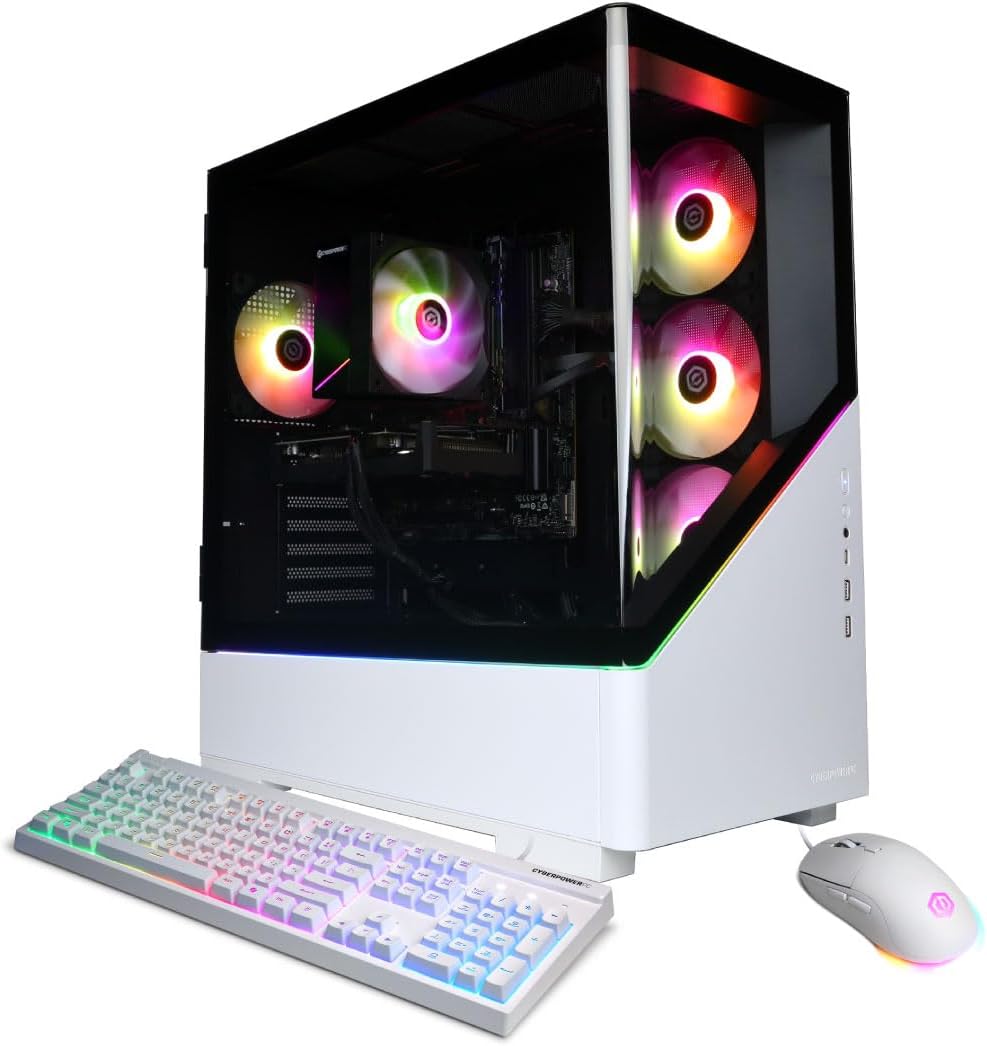 CyberPowerPC Gamer Xtreme Gaming PC, Intel Core i7-14700F 2.1GHz, GeForce RTX 5060 Ti 8GB, 16GB DDR5, 1TB PCIe 4.0 SSD, WiFi Ready & Windows 11 Home (GXiVR8040A19)