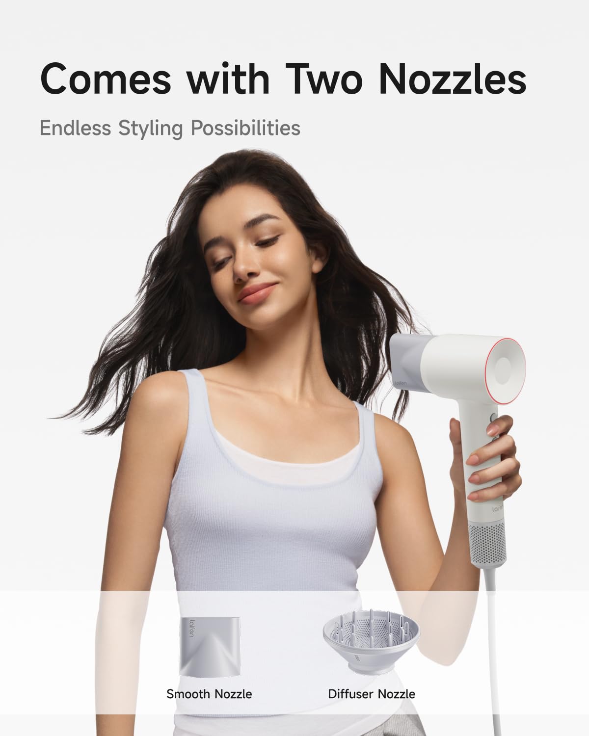 Laifen Hair Dryer SE 2, 200 Million Negative Ionic Blow Dryer with Child Mode and 108,000 RPM Brushless Motor, Fast Drying High-Speed Low Noise Hairdryer with Magnetic Attachments, HD130