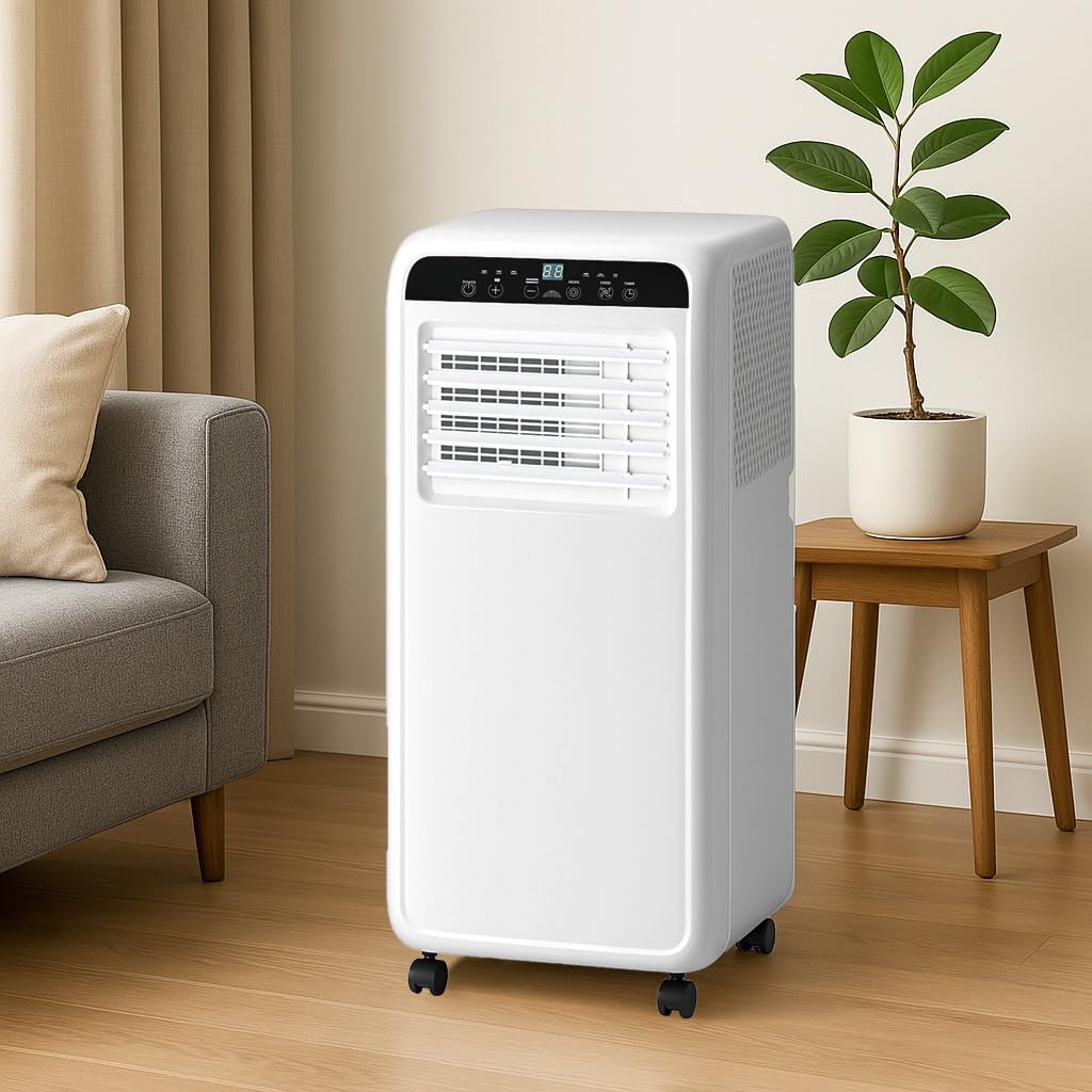 10000 BTU Portable Air Conditioner, Quiet 3-in-1 AC Unit for Room Up to 450 Sq.Ft with Dehumidifier, Fan, Cooling, Remote Control & 24H Timer, Compact Design for Bedroom, Apartment, Office