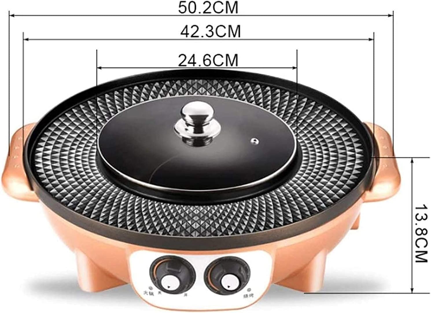 Barbecue Hot Pot Double Pot,Electric Barbecue Grill Indoor Hot Pot Chafing Dish,Large Capacity Multi-Functional Non-Stick Pan Electric Oven