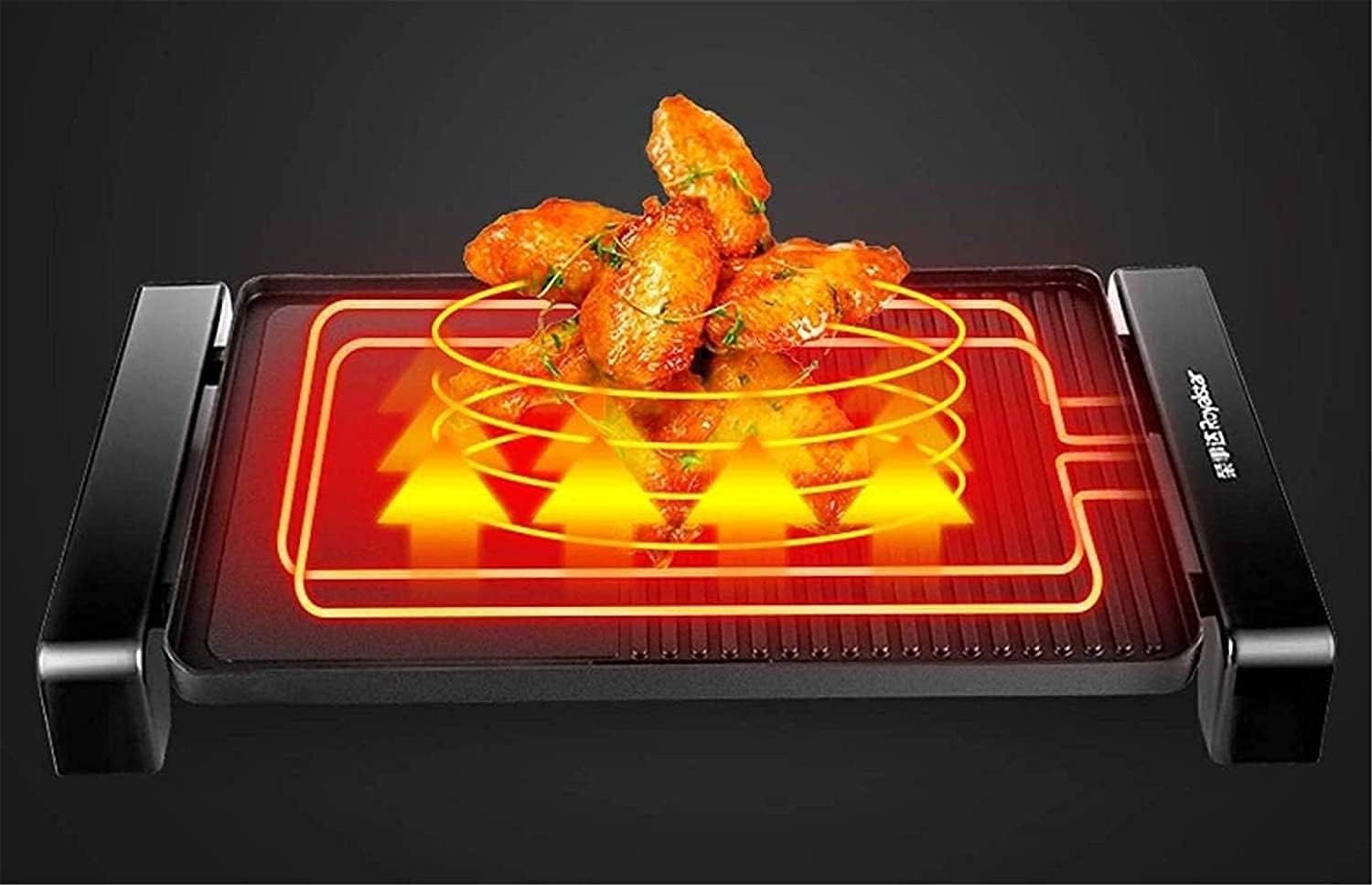 Electric BBQ Grill Indoor Electric Grill Multifunction Healthy Home Smokeless Non-Stick Barbecue Grilled Bakingpan Large Capacity Multi-Function Pot 1800W,Electric Teppanyaki for Camping, Fryi