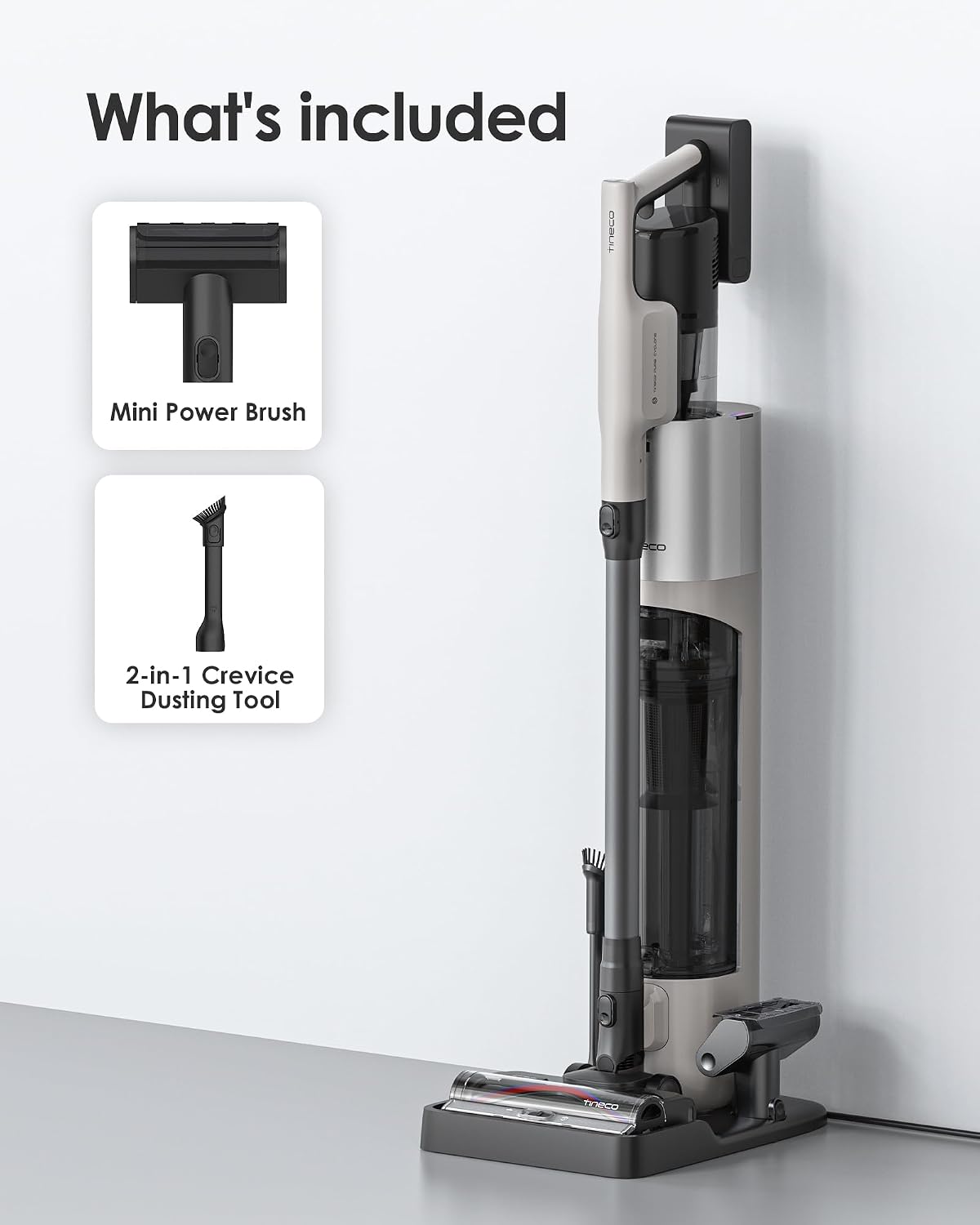 Tineco Pure ONE Station 5 Gen Cordless Vacuum, Automatic Dust Collection, Full-Path Self-Cleaning, ZeroTangle Brush, Up to 100 Minutes Runtime, Stick Vacuum Cleaner for Pet Hair, Carpet & Hard Floor